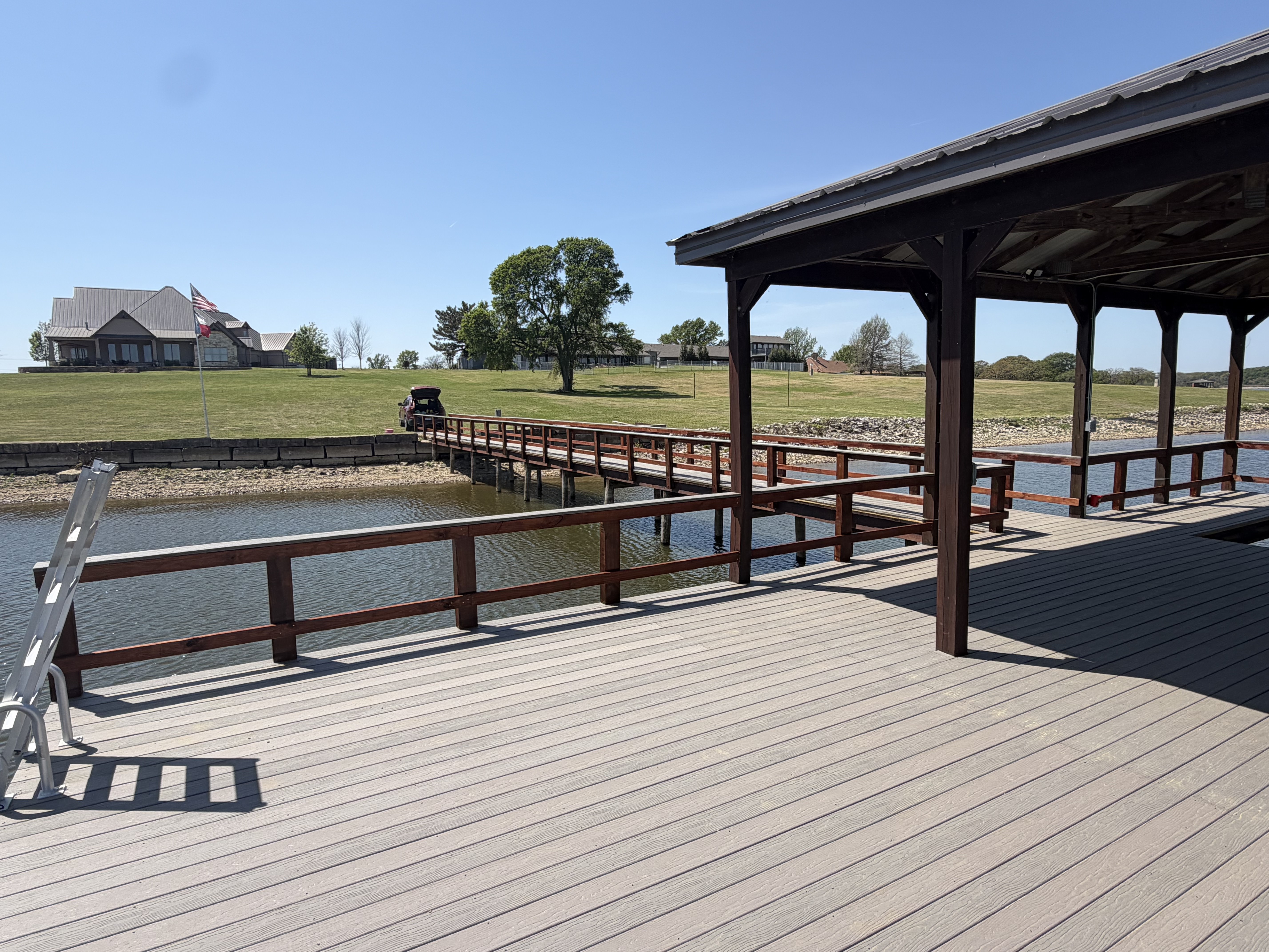 Completed dock staining