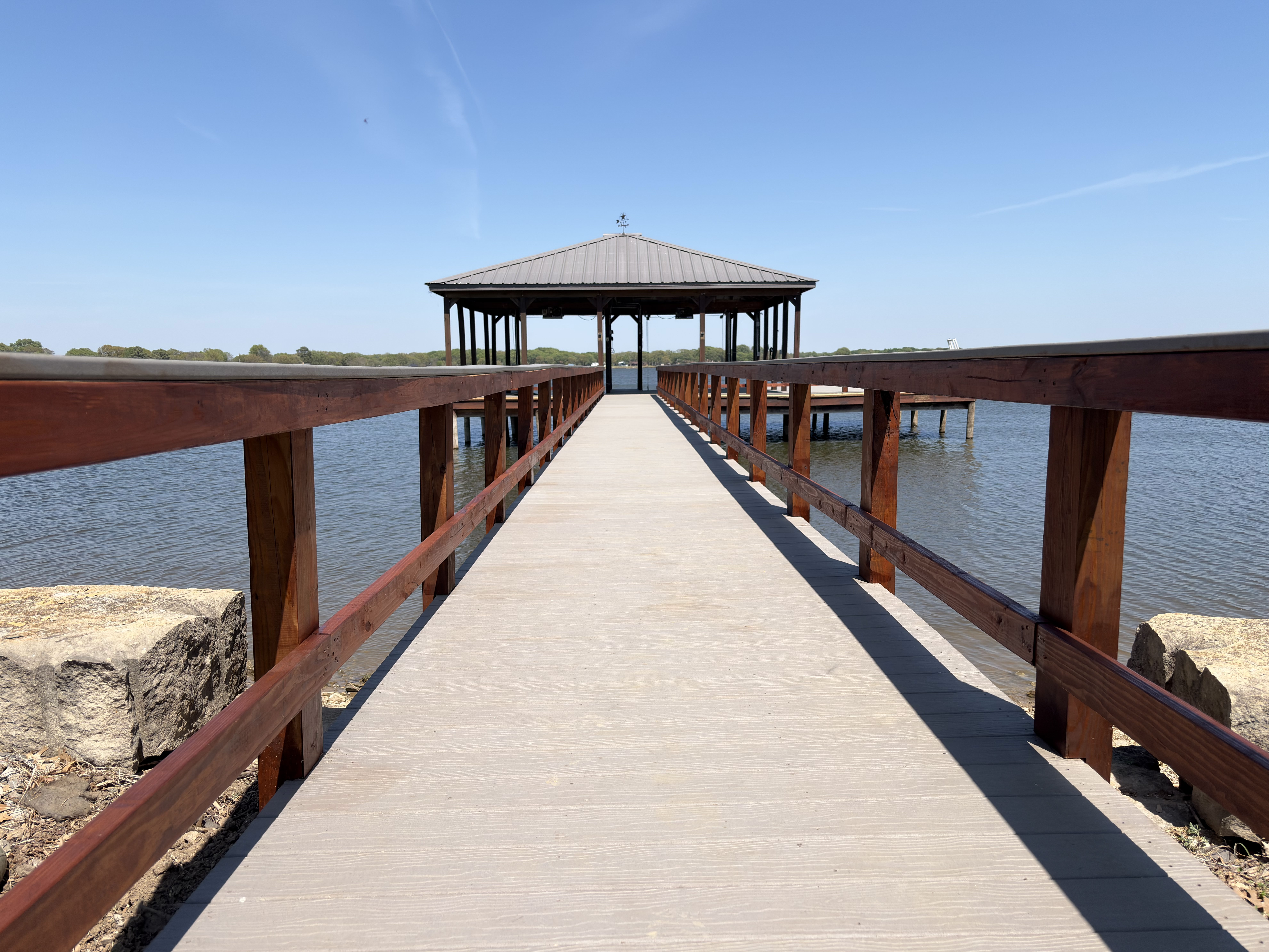 Covered dock staining